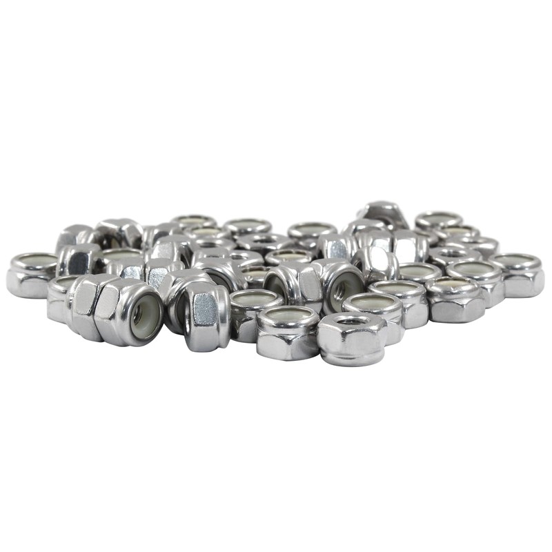 Litoexpe #10-32 Nylon Insert Hex Lock Nuts 50 Pcs, 304