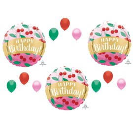 C and S Party Supply Cherries Cherry Pie Happy Birthday party Balloons Decorations Fruit Supplies