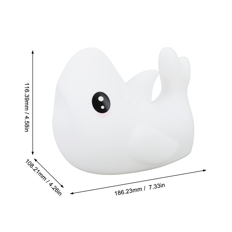 Night Light Silicone Cute Shark USB Rechargeable LED Colorful Night