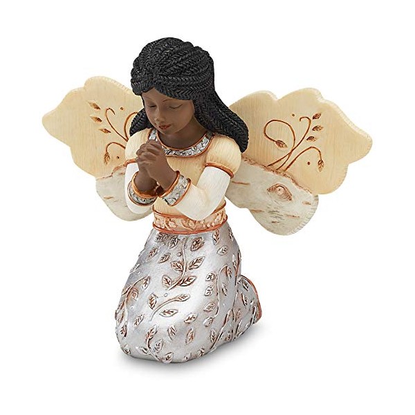 Elements in Faith Ebony Angel Figurine by Pavilion, 3-1/2-Inch, Praying