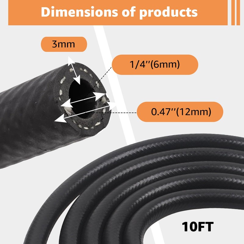 Lusperi 1/4 inch Fuel Hose Line Push Lock,for Automotive Fuel