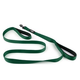 Snootiful Hound Double Handle Dog Lead - Padded Leash With Two Handles - 180cm - Traffic Handle Close Control - Assorted Colours (Green)