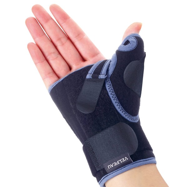 Velpeau Wrist Brace with Thumb Spica Splint for De Quervain's Tenosynovitis, Carpal Tunnel Pain, Stabilizer for Tendonitis, Arthritis, Sprains & Fracture Forearm Support Cast (Short, Right Hand-L)