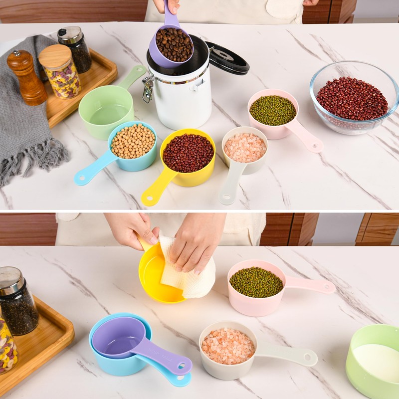 Smithcraft Measuring Cups Set 6, Colorful Plastic Measuring Cup Set,