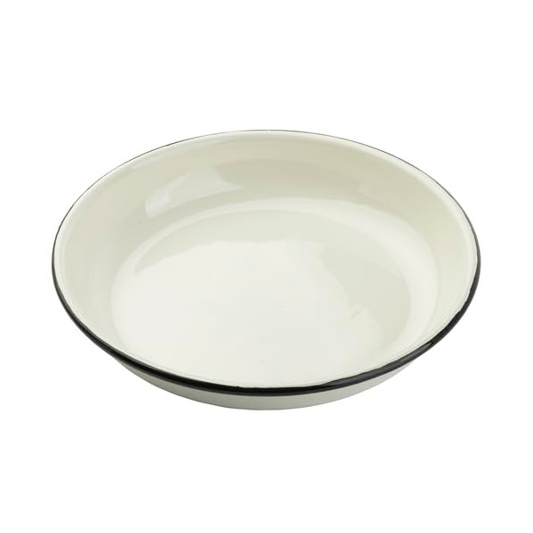 TableCraft 11155 Coupe Enamelware Plates, Vitreous Porcelain Enamel Over Steel,