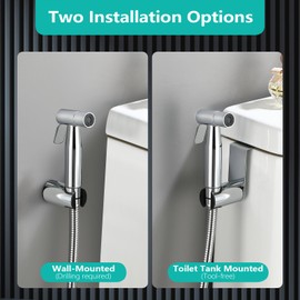 BARROCK Chrome Handheld Bidet Sprayer for Toilet,Stainless Steel Baby Cloth Diaper Jet Spray Kit,Bathroom Toilet Bidet Attachment Set with Adjustable Water Pressure for Bathing Pets and Feminine Wash