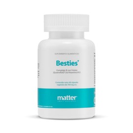 MATTER SMART NUTRIENTS | Besties | Suplemento alimenticio con Complejo B, L-Glutamina, Biotina y Folato 5-MTHF (Quatrefolic) | con Vitamina B12 | 60 cápsulas vegetales | Sin Azúcar |Sin Gluten | Sin OGMs | Veganas