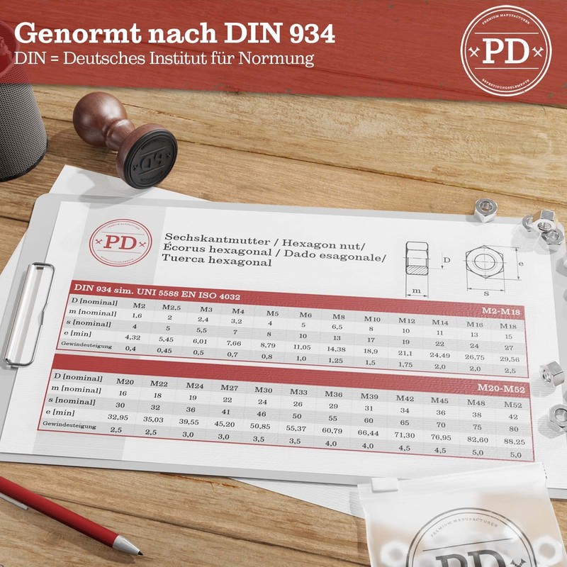 PD® Nuts M8 (DIN 934 / ISO 4032) | High