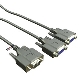 rhinocables VGA Splitter for Screen Duplication 15 Pin SVGA Y Splitter Adapter for One PC to Two Monitors Video Dual Display (1.8m)
