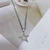 Dainty Hollow Star Simple Choker Necklace for Women Delicate Stainless