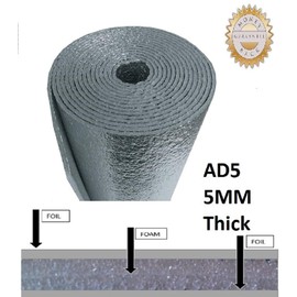 NASATEK 4' x 4' Roll (16 Sqft) Automotive: Car Truck Van SUV RV Camper Vehicle Insulation (Sound Deadener, Radiant Heat Barrier Mat, Thermal Insulation) (R8) AD5 5MM Waterproof / Moistureproof