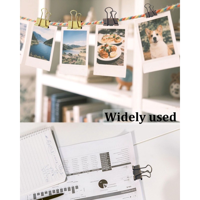 Mini Binder Clips 0.75in 24-Pack - Multicolor Bronze Clips for