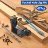 47Pcs Pocket Hole Jig Kit Metal Pocket Screw Jig Drill