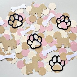 100PCS Dog Paw Print Paper Confetti, Dog Paw Print Bone Table Confetti for DIY Mold Art Nail Artwork Baby Shower Wedding Birthday Party Decorations