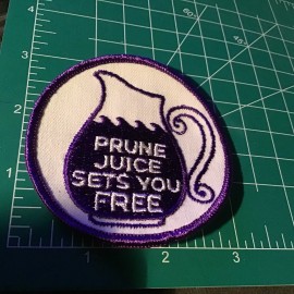 Prune Juice Sets You Free Vintage Patch NOS Hot Rat Rod Biker 70s Funny Jacket