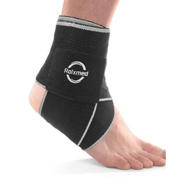 Rolxmed Ankle Strap Support Brace Nylon Bandage Compression Wrap for Fitness Exercise Achilles Tendon Ankle Sprain for Men and Women (Adult, One Size)