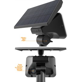 2-Pack Solar Spotlights with 64 LEDs, IP65 Waterproof Outdoor Landscape Solar Lights, 2-in-1 Wireless Solar Wall Lights for Garden and Driveway, Cool White & Warm White, 4 Modes"