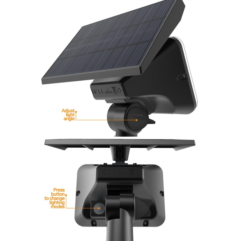 2-Pack Solar Spotlights with 64 LEDs, IP65 Waterproof Outdoor Landscape