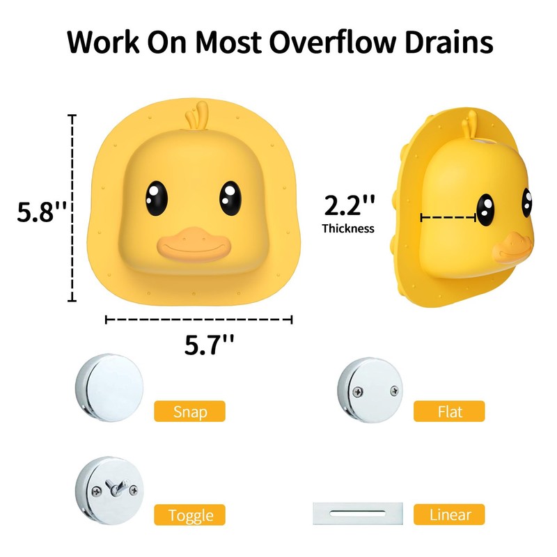 Bathtub Overflow Drain Cover - Silicone Bath Tub Drain Cover,