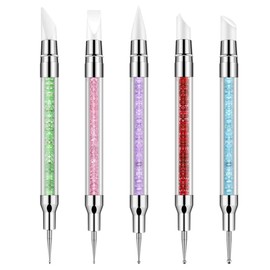 BTYMS 5 Pcs Silicone Nail Tool Dotting Tool Dual Tipped Nail Art Sculpture Pen Nail Brush