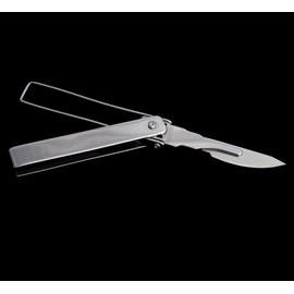 ILEAF Stainless Steel Pocket Folding Utility Knife with 10 Replaceable Blades, Ultra Compact and Lightweight (Stainless Steel)