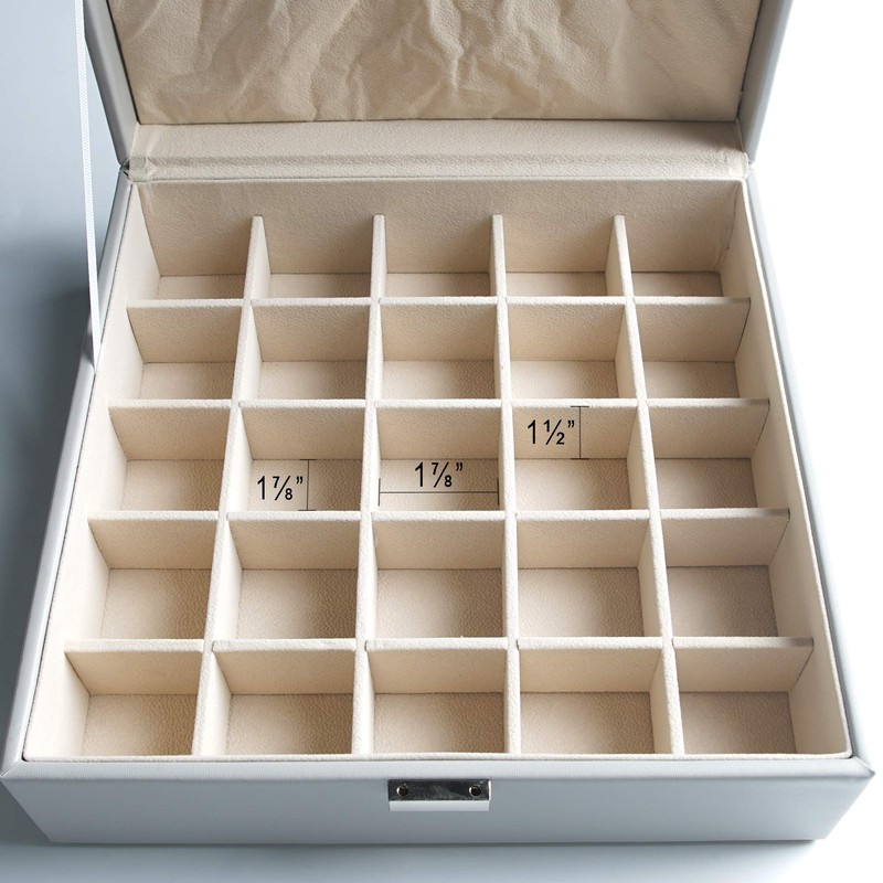 Frebeauty Earring Organizer Classic Jewelry Box 50 Slots Double Layer