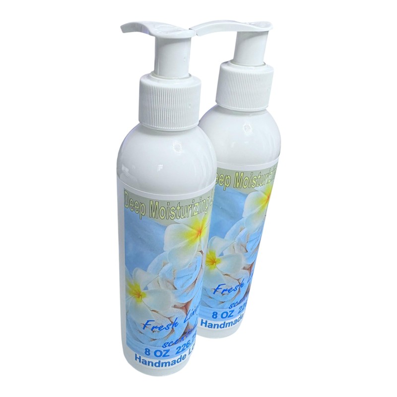 Deep moisturizing lotion fresh linen scented 8 oz pump cap