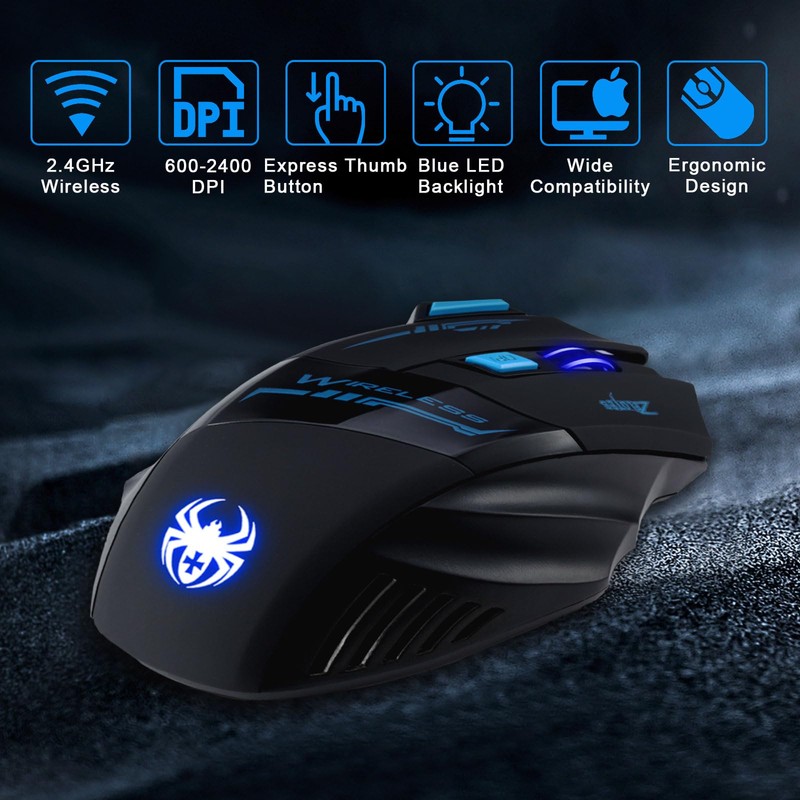 XuanGui Wireless Gaming Mouse with Side Buttons, 2.4G Bluetooth USB