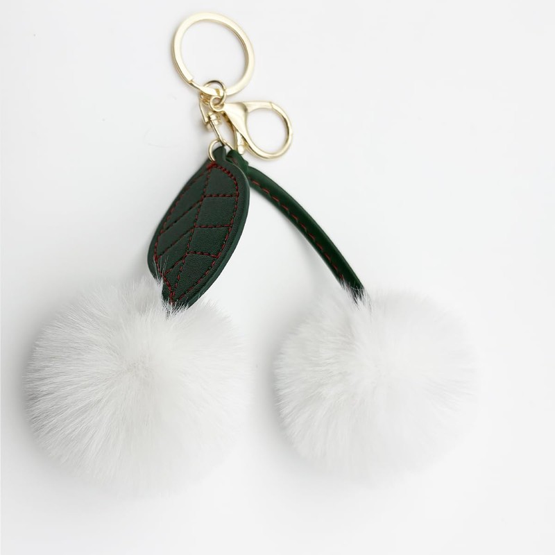 Sqzrpomddy Cherry Keychain, Keychain, Cute, Fluffy, Keyring, Hanging Bag, Cute