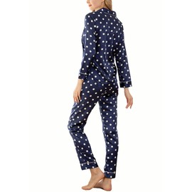 YIMANIE Womens Pajamas Silk Satin Pajama Sets for Women Soft Button Down Womens Loungewear Set with Pockets