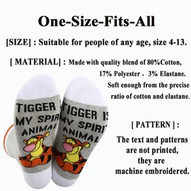 G2TUP Funny Tigger Socks Tigger Fans Gift Tigger Is My Spirit Animal Socks Tigger Merchandise (Cotton, Tigger Is My Spirit)