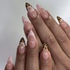 Leopard French Tip Press on Nails Medium Almond Fake Nails