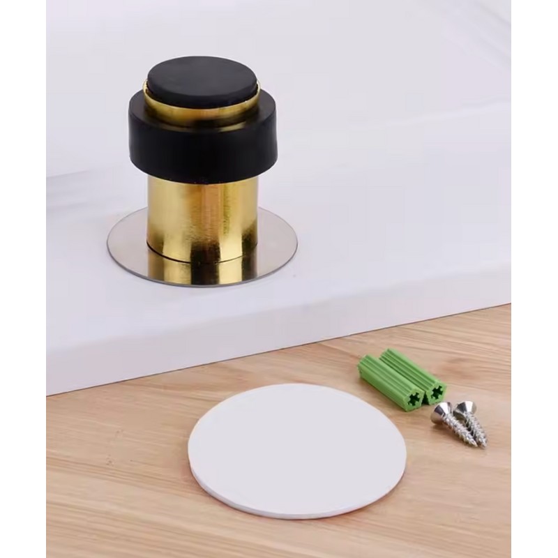 Self-Adhesive Rubber Door Stopper – Stainless Steel Wall Protector with