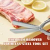 Rib Membrane Remover Stainless Steel Tool Kit, Ergonomic Handle for