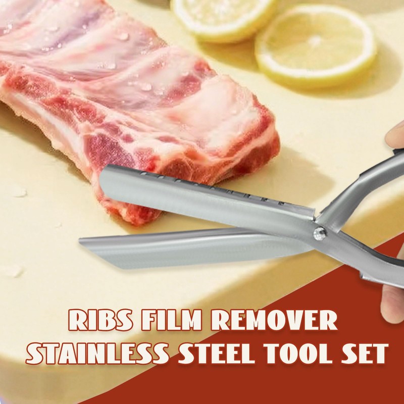 Rib Membrane Remover Stainless Steel Tool Kit, Ergonomic Handle for