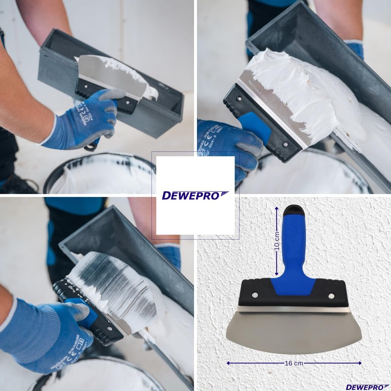 DEWEPRO Bucket Scraper - Flexible Putty Spatula 160mm - Rustproof