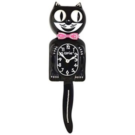 Kit Cat Klock Limited Hot Pink Bow Crystals Jeweled Clock