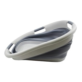 SAMMART 40L (10.5 gallons) Collapsible Plastic Laundry Washing Tub - Foldable Pop Up Laundry Basket/Hamper - Portable Washing Tub - Pop Up Saving (Grey/Dark Grey)