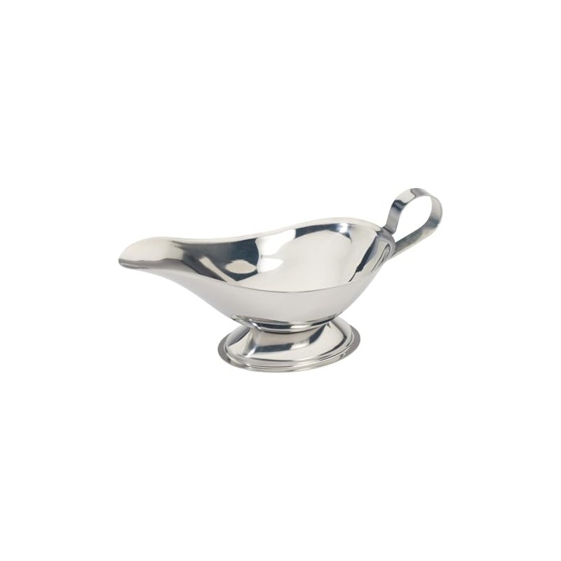 Winco Gravy Boat, 10-Ounce, Stainless Steel, Medium