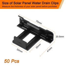 QUARKZMAN Pack of 20 Solar Panel Water Drain Clips 35 mm Sludge Removal Clips Water Drain Clips Drainage Water Guide Cleaning Clips for Solar Panel PV Solar Panels Roof Photovoltaic