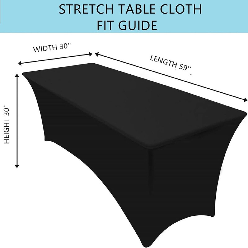 JIAHU Spandex Stretch Table Cover Cloth 5ft Foot Rectangular Fit