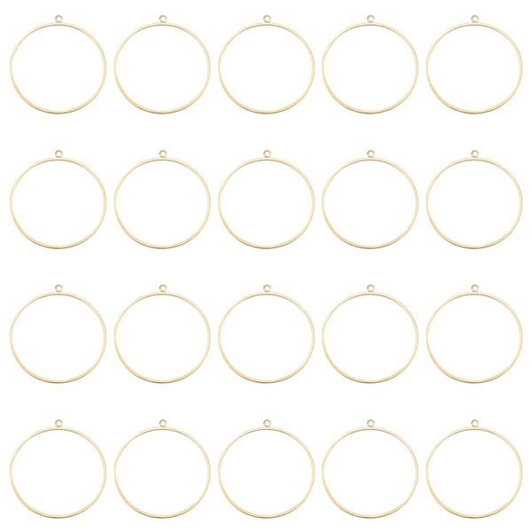 DICOSMETIC Ring Circle Charm Open Back Bezel Charm Resin Frames