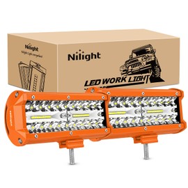 Nilight LED Light Bar 2PC 6.5Inch 120W Flood Spot Combo Triple Row Driving Lamp Roof Bumper Off Road Work Lights for Van Camper Wagon Car Pickup Golf Cart ATV UTV SUV Truck Boat 4x4