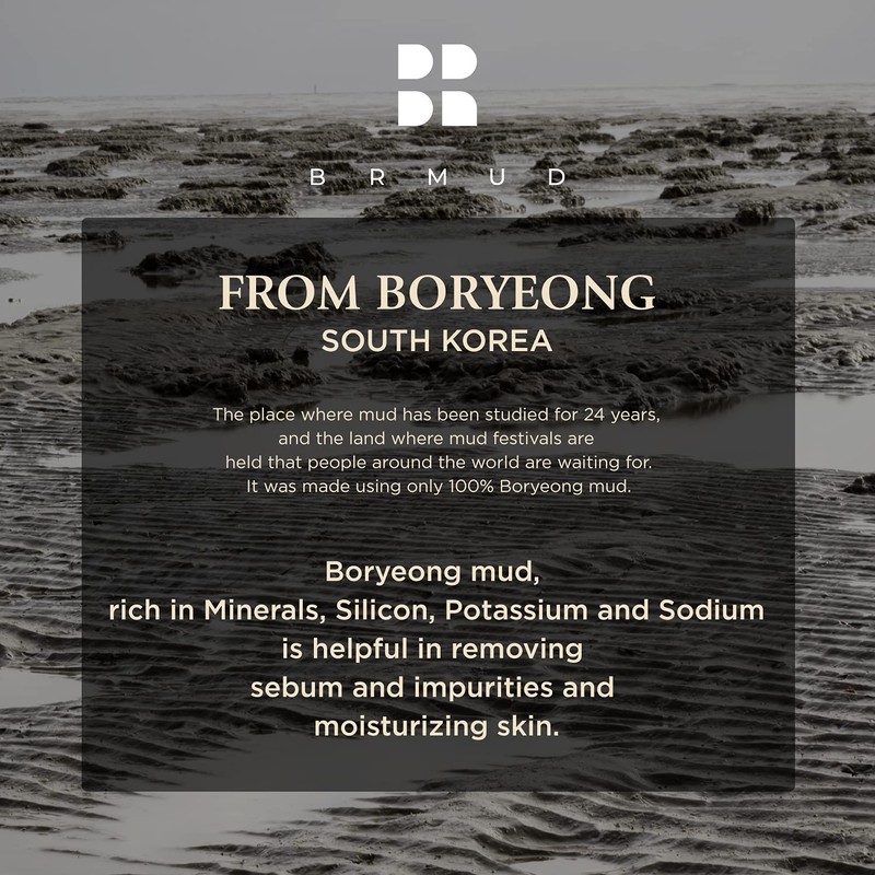 BRMUD Boryeong Mud Clay Face Mask, Pore Reducer & Minimizer,