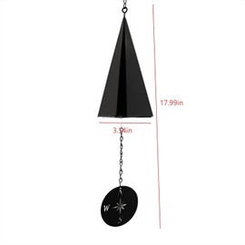 CJFNDFA Outdoor Wind Chimes with Buoy Bell & Compass Three-Tone Triangle Wind Bells for Garden,Patio or Porch Decor,Weather-Resistant Iron Windbell Decorations