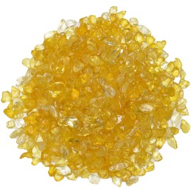 Hypnotic Gems: 5 lbs of Polished Dyed Yellow Crystal Rock Chips - Tumbled Stones for Vases, Fountains, Art and Crafts, Jewelry Making, Crystal Healing and More!