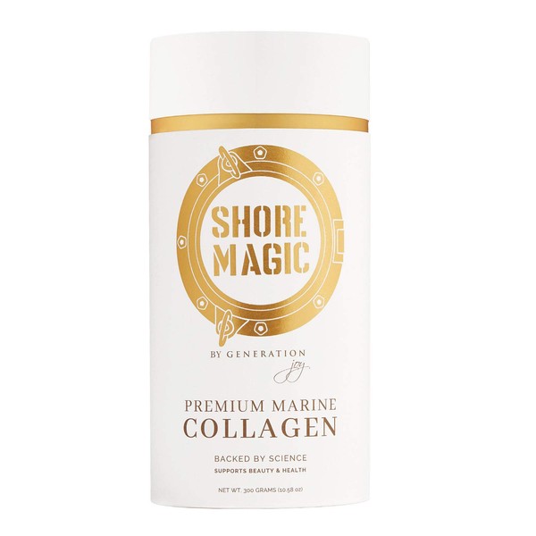 Shore Magic Marine Fish Collagen Powder, Hydrolyzed Collagen Peptides Powder for Women, Unflavored Marine Collagen Wild-Caught Fish, Promotes Joint, Nail, Hair - Approx. 30 Day Supply, 300g Canister