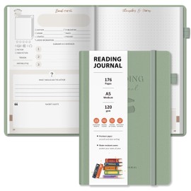 BIROYAL Reading Journal with 52 Book Reviews - A5 Hardcover 176 Pages Book Journal - Reading Tracker & Planner Log - Literary Lovers Gift