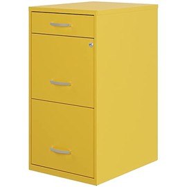 Space Solutions 18" D 3 Drawer Metal Organizer File Cabinet Yellow/Goldfinch