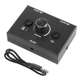 Hcskoss Audio Selector 3.5mm Earphone Splitter Audio Mixer Volume Controller Audio Selector Audio Switcher Audio Switcher 2 In 1 Out/1 In 2 Out Audio Splitter Switcher Box One Key Mute Button Speaker